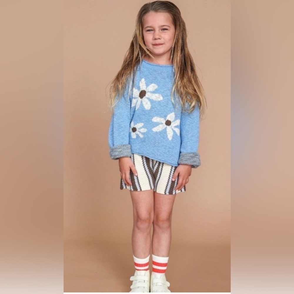 Grown Alchemist Blue Kids Camisole with White Flowers